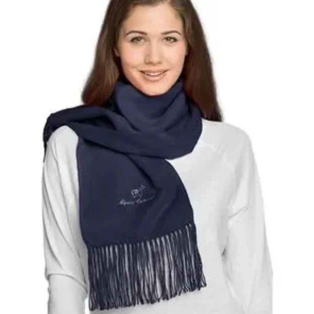 Alpaca Camargo Navy Alpaca Scarf 70” Luxury Soft Warm Unisex Fringe